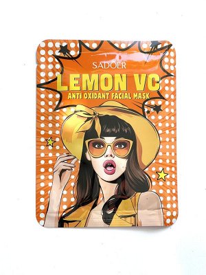 Тканевая маска с витамином С Sadoer Lemon VC Antioxidant Facial Mask 25 ml