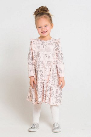 Платье для девочки Crockid КР 5557 светло-розовый, лесной мир к219