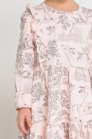 Платье для девочки Crockid КР 5557 светло-розовый, лесной мир к219