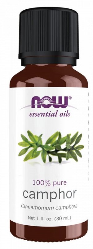 Эфирное масло камфоры NOW Essential Oils, 30 мл — натуральное средство с очищающим и бодрящим ароматом для ароматерапии и ухода за кожей