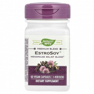 Nature's Way, EstroSoy, средство при менопаузе, 60 веганских капсул