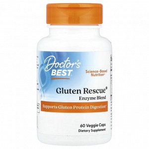 Doctor's Best, Gluten Rescue, ферменты для расщепления глютена с Glutalytic, 60 вегетарианских капсул