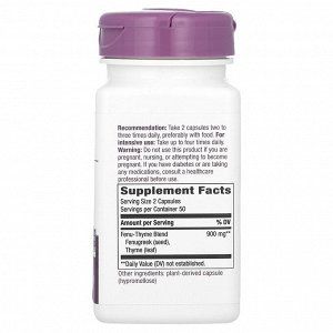 Nature's Way, Fenu-Thyme, 450 мг, 100 веганских капсул