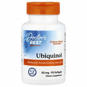 Doctor's Best, убихинол с Kaneka, 50 мг, 90 мягких таблеток