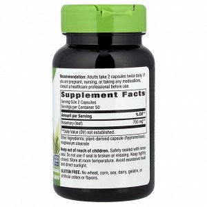 Nature's Way, лист розмарина, 700 мг, 100 веганских капсул (350 мг в 1 капсуле)