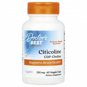 Doctor's Best, Цитиколин, 250 мг, 60 растительных капсул