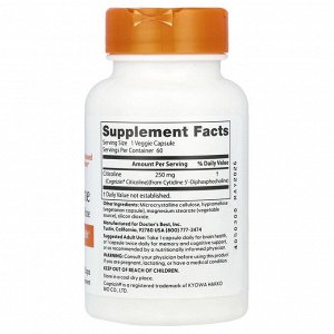 Doctor's Best, Цитиколин, 250 мг, 60 растительных капсул