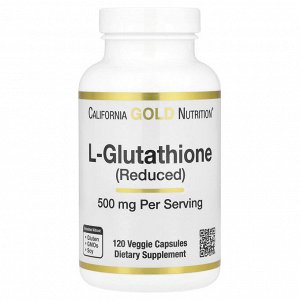 California Gold Nutrition, L-глутатион (восстановленный), 500 мг, 120 растительных капсул