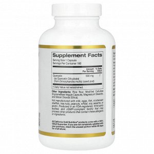 California Gold Nutrition, кверцетин, 500 мг, 180 растительных капсул