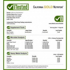 California Gold Nutrition, пчелиный прополис 2X, концентрированный экстракт, 500 мг, 240 вегетарианских капсул