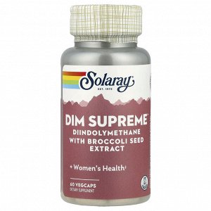 Solaray, DIM Supreme, дииндолилметан, 60 растительных капсул VegCaps
