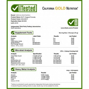 California Gold Nutrition, добавка для поддержания уровня ГПП-1 с пептидами гидролизованного морского коллагена, смесью пребиотической клетковины, устойчивой к расщеплению, и смесью незаменимых аминок