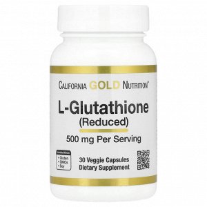 California Gold Nutrition, L-глутатион (восстановленный), 500 мг, 30 растительных капсул