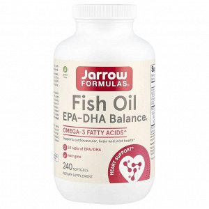 Jarrow Formulas, Рыбий жир EPA-DHA Balance®, 240 капсул (1000 мг в каждой капсуле)