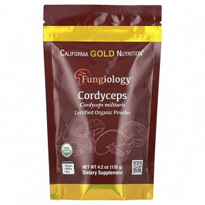 California Gold Nutrition, Fungiology®, порошок из сертифицированного органического кордицепса военного, 120 г (4,2 унции)