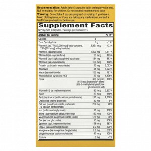 Nature's Way, Alive! ® Max 6 Potency, полный мультивитаминный комплекс для взрослых, с железом, 90 капсул