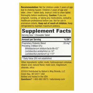 Nature's Way, Primadophilus®, жевательные пробиотики, для детей от 2 лет, с вишнёвым вкусом, 3 млрд КОЕ, 30 жевательных таблеток