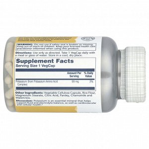 Solaray, калий, 99 мг, 200 растительных капсул VegCaps