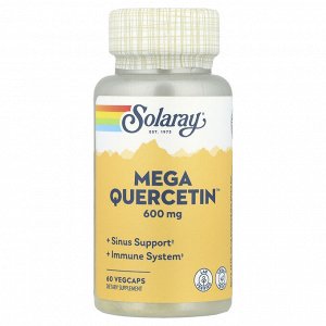 Solaray, Mega Quercetin, 600 мг, 60 вегетарианских капсул