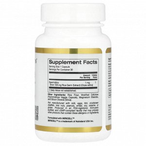 California Gold Nutrition, спермидин, экстракт ростков риса, 1 мг, 30 растительных капсул