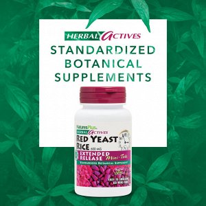 NaturesPlus, Herbal Actives, красный дрожжевой рис, 60 мини-таблеток (300 мг на таблетку)