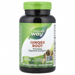 Nature's Way, корень имбиря, 550 мг, 180 вегетарианских капсул