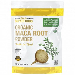 California Gold Nutrition, Superfoods, порошок из корня сертифицированной органической перуанской маки, 240 г (8,5 унции)