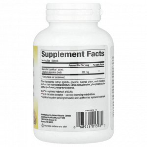 Natural Factors, LipoMicel, кверцетин, 250 мг, 120 капсул с жидкостью
