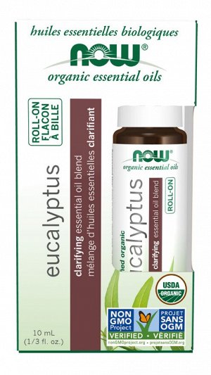 Эфирное масло эвкалипта органическое NOW Foods, роликовый аппликатор, 10 мл