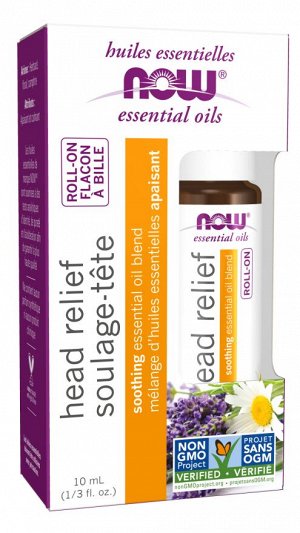 Эфирная смесь для снятия головной боли NOW Foods, роликовый аппликатор, 10 мл, успокаивающее и расслабляющее действие