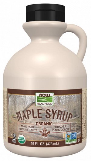 Органический кленовый сироп NOW Foods, Grade A Dark (ранее Grade B), 473 мл