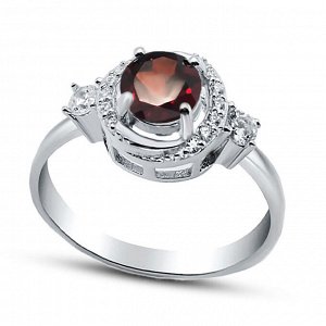 Серебряное кольцо, 210023-32-228, гранат, куб.цирконий
