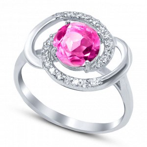 Серебряное кольцо, 21ERAFA01348-19, топаз "pink", куб.цирконий