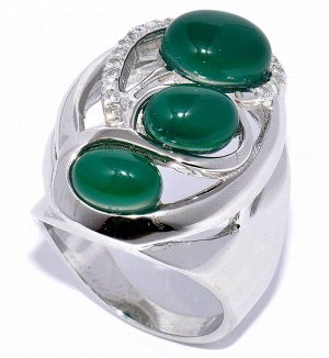 Серебряное кольцо, 21QSJMI00455-19, агат, куб.цирконий