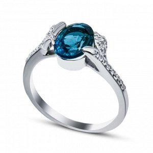 Серебряное кольцо, 217118-190, топаз "london blue", куб.цирконий
