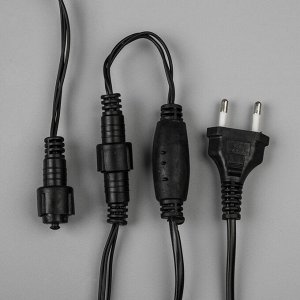 Гирлянда «Бахрома» 3 ? 0.6 м, IP44, УМС, тёмная нить, 160 SMD-LED, свечение тёплое белое, 220 В