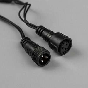 Гирлянда «Бахрома» 3x0.6 м, IP44, УМС, тёмная нить, 160 SMD-LED, свечение синее, 220 В