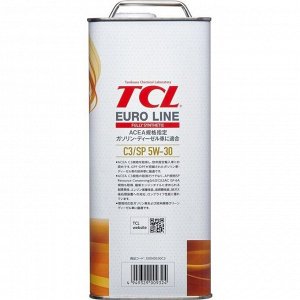 Масло моторное TCL Euro Line 5w30, синтетическое, API SP, ACEA C3, для бензинового двигателя, 4л, арт. E0040530C3