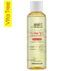 Осветляющая тонер-эссенция с витаминами ShinCos.Lab Vita Tree B3/В5/В6/С/Е 3% Essence Toner, 200мл