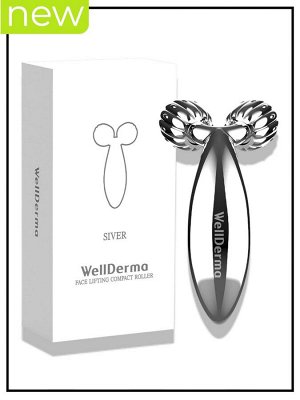 WellDerma Компактный ролик для лифтинга лица серебряный Roller Compact Face Lifting Silver, 1 шт