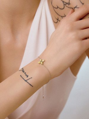 Нежный браслет-цепочка с медовым янтарём «Суприм»