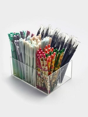 Подставка для ручек и карандашей 6 ячеек, 16x11x7 см, оргстекло 1.8 мм, В ЗАЩИТНОЙ ПЛЁНКЕ