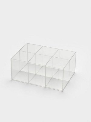 Подставка для ручек и карандашей 6 ячеек, 16x11x7 см, оргстекло 1.8 мм, В ЗАЩИТНОЙ ПЛЁНКЕ