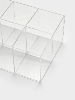 Подставка для ручек и карандашей 6 ячеек, 16x11x7 см, оргстекло 1.8 мм, В ЗАЩИТНОЙ ПЛЁНКЕ