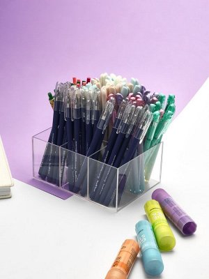 Подставка для ручек и карандашей 6 ячеек, 16x11x7 см, оргстекло 1.8 мм, В ЗАЩИТНОЙ ПЛЁНКЕ