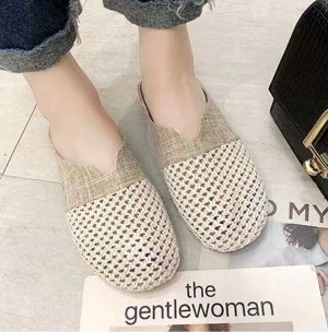 Текстильные плетенные мюли, белый