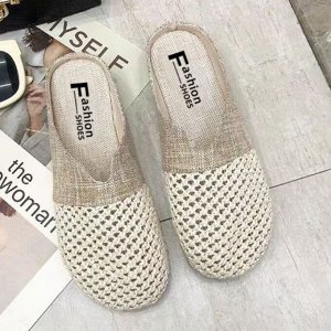 Текстильные плетенные мюли, белый