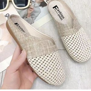 Текстильные плетенные мюли, белый