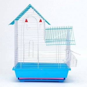 Клетка для птиц укомплектованная Bd-2/5h, 34 х 27 х 47 см, синяя