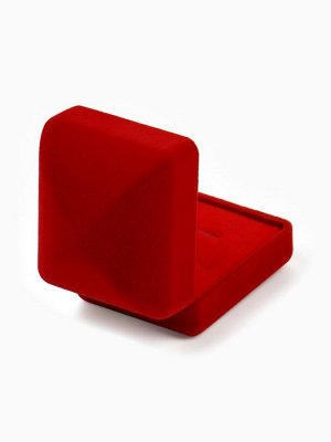 Футляр бархатный под 2 кольца «Традиции», 5 x 4,5 x 3 см, цвет красный